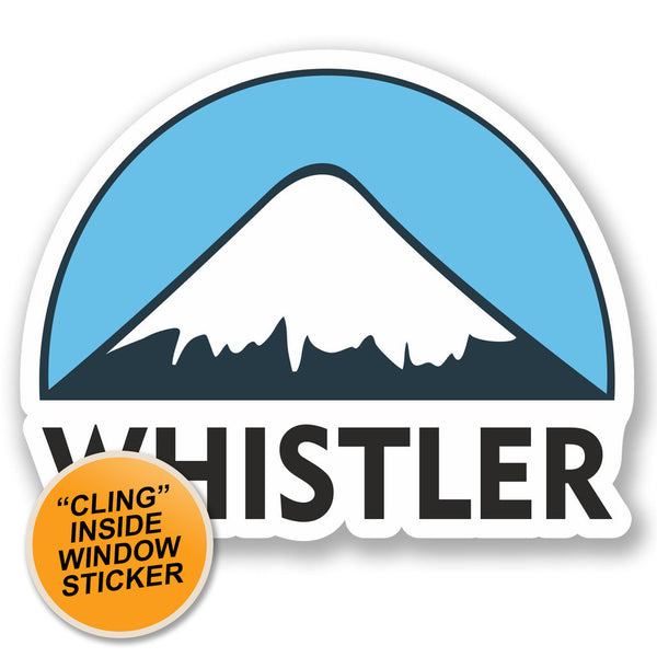 2 x Whistler Ski Snowboard WINDOW CLING STICKER Car Van Campervan Glass #5154 
