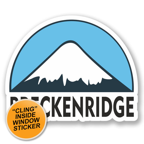 2 x Breckenridge USA Ski Snowboard WINDOW CLING STICKER Car Van Campervan Glass #5158 