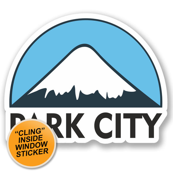 2 x Park City USA Ski Snowboard WINDOW CLING STICKER Car Van Campervan Glass #5159 