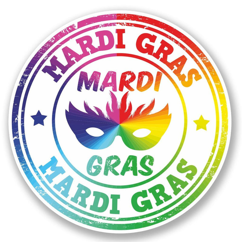 2 x Mardi Gras Vinyl Sticker