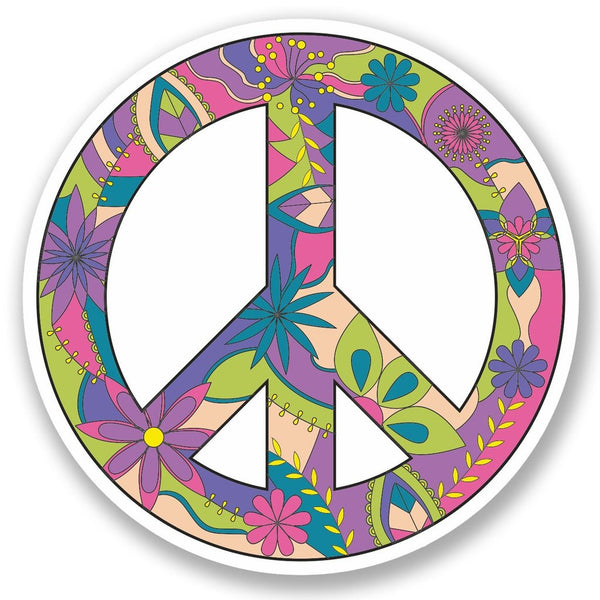 2 x Peace Symbol Vinyl Sticker #5181