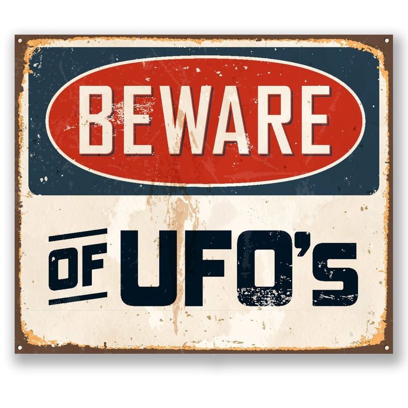 2 x Beware of UFO's Vinyl Sticker