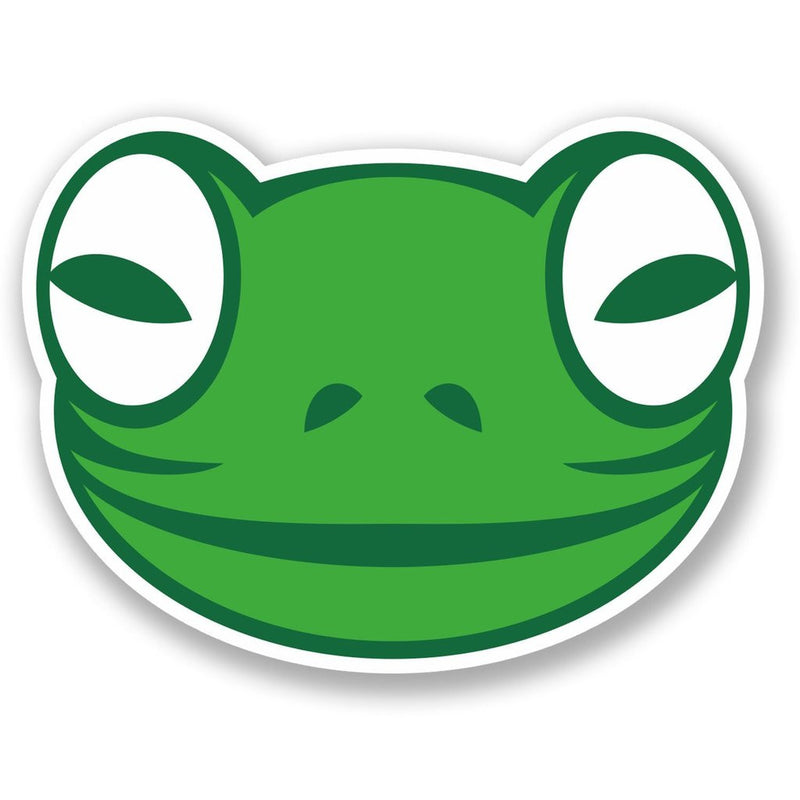 2 x Green Frog Vinyl Sticker