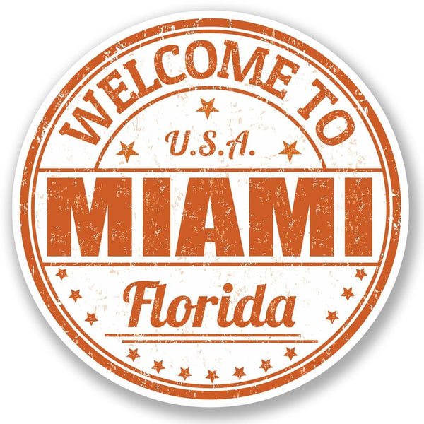 2 x Miami Florida USA Vinyl Sticker #5219
