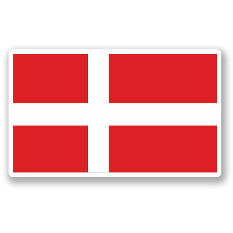 2 x Denmark Flag Vinyl Sticker