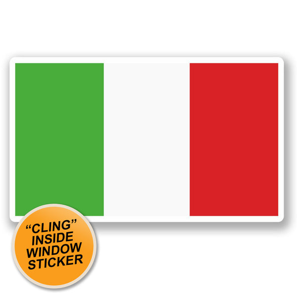 2 x Italy Italian Flag WINDOW CLING STICKER Car Van Campervan Glass #5268 