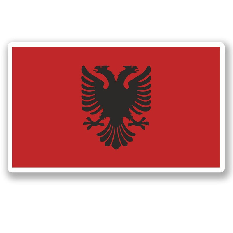 2 x Albania Flag Vinyl Sticker