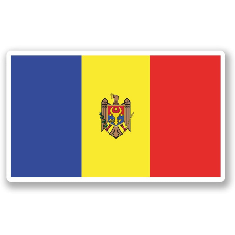 2 x Moldova Flag Vinyl Sticker