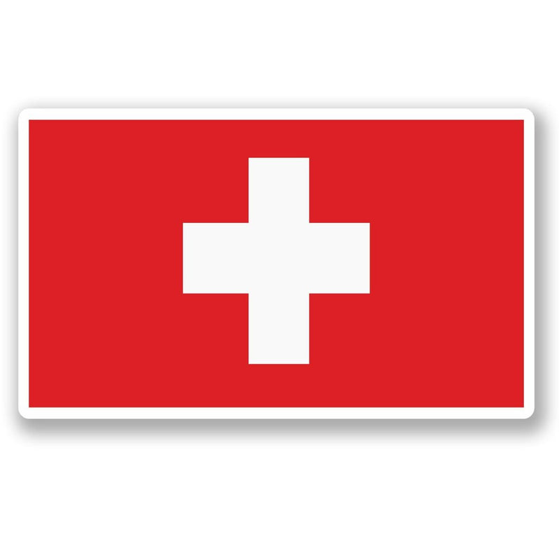 2 x Switzerland Flag Vinyl Sticker