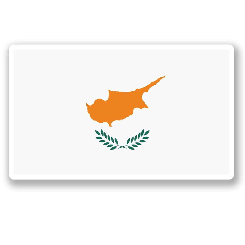 2 x Cyprus Flag Vinyl Sticker