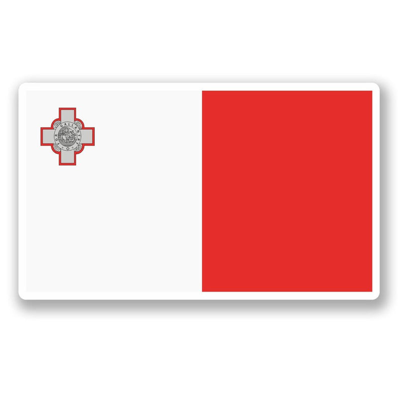 2 x Malta Flag Vinyl Sticker