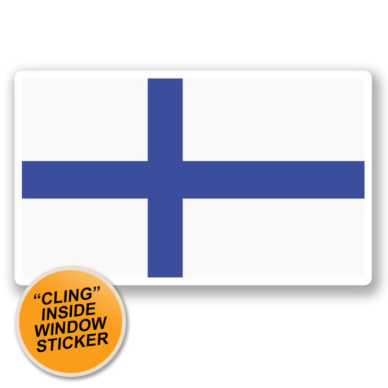 2 x Finland Flag WINDOW CLING STICKER Car Van Campervan Glass