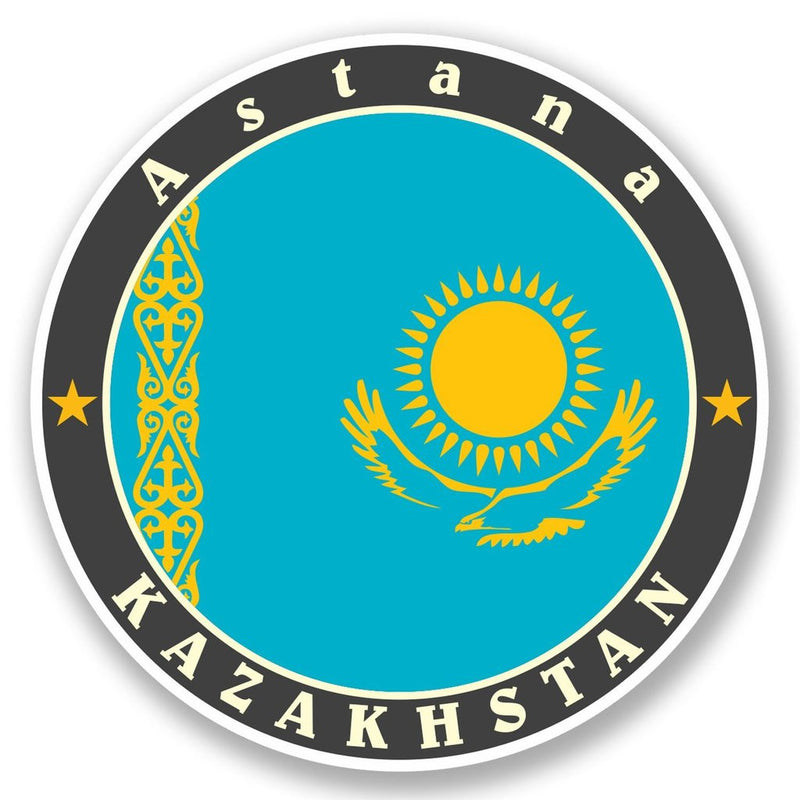 2 x Kazakhstan Flag Vinyl Sticker
