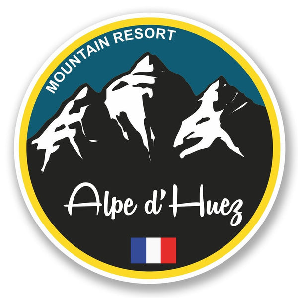 2 x Alpe d'Huez Ski Snowboard Vinyl Sticker #5333