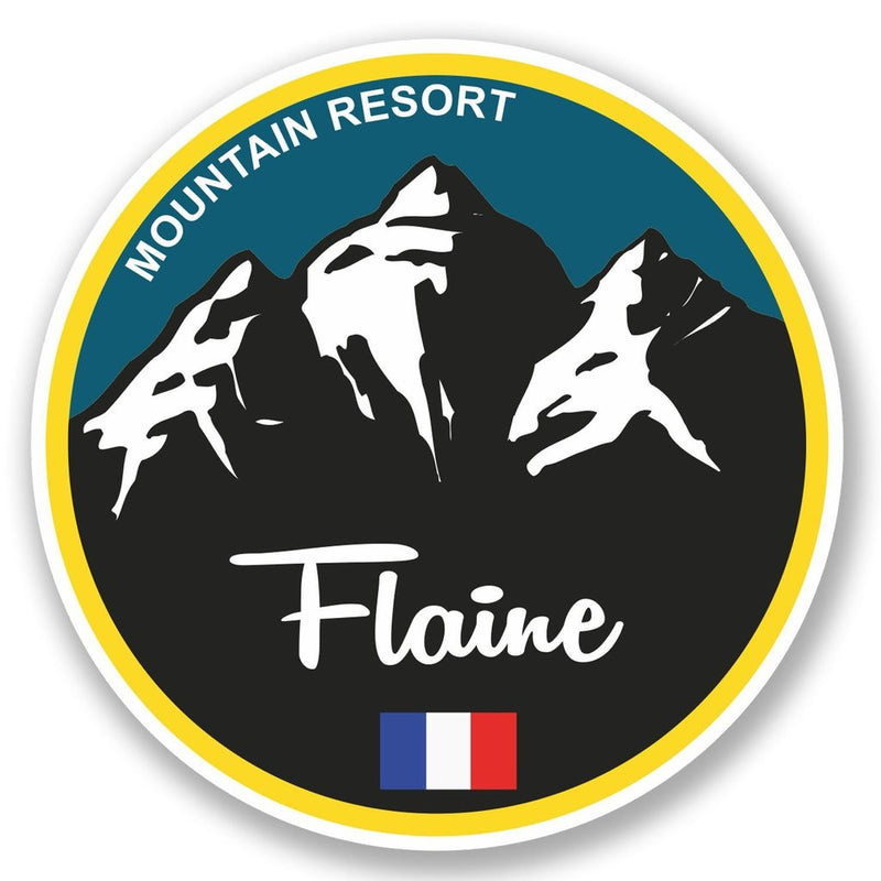2 x Flaine Ski Snowboard Vinyl Sticker