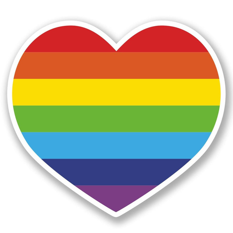 2 x Gay Lesbian Heart Vinyl Sticker