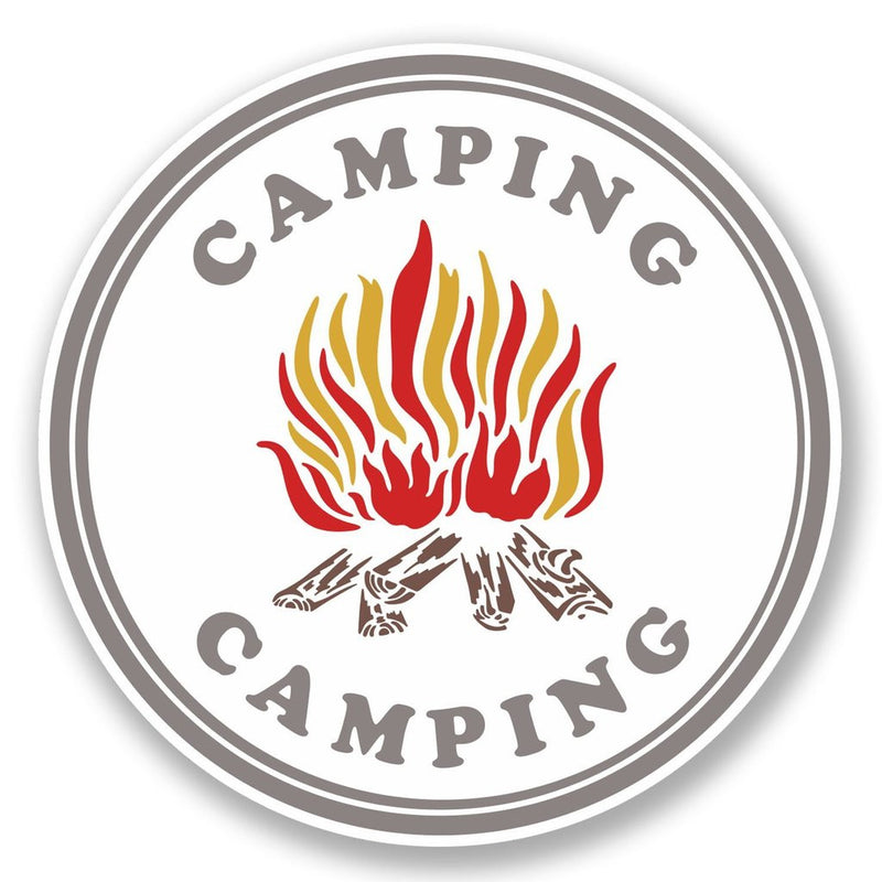 2 x Camping Vinyl Sticker
