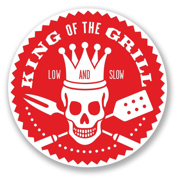 2 x BBQ King of the Grill Vinyl Sticker #5449
