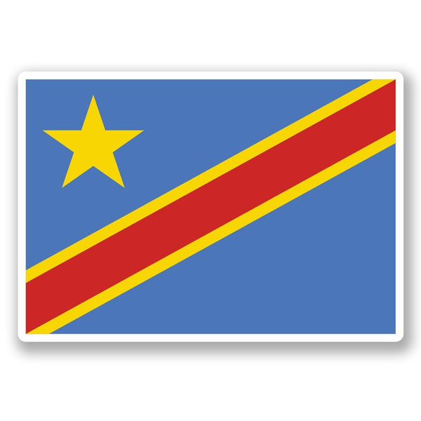 2 x Congo Kinshasa Flag Vinyl Sticker #5454