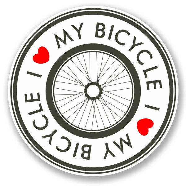2 x I Love my Bicycle Vinyl Sticker #5457