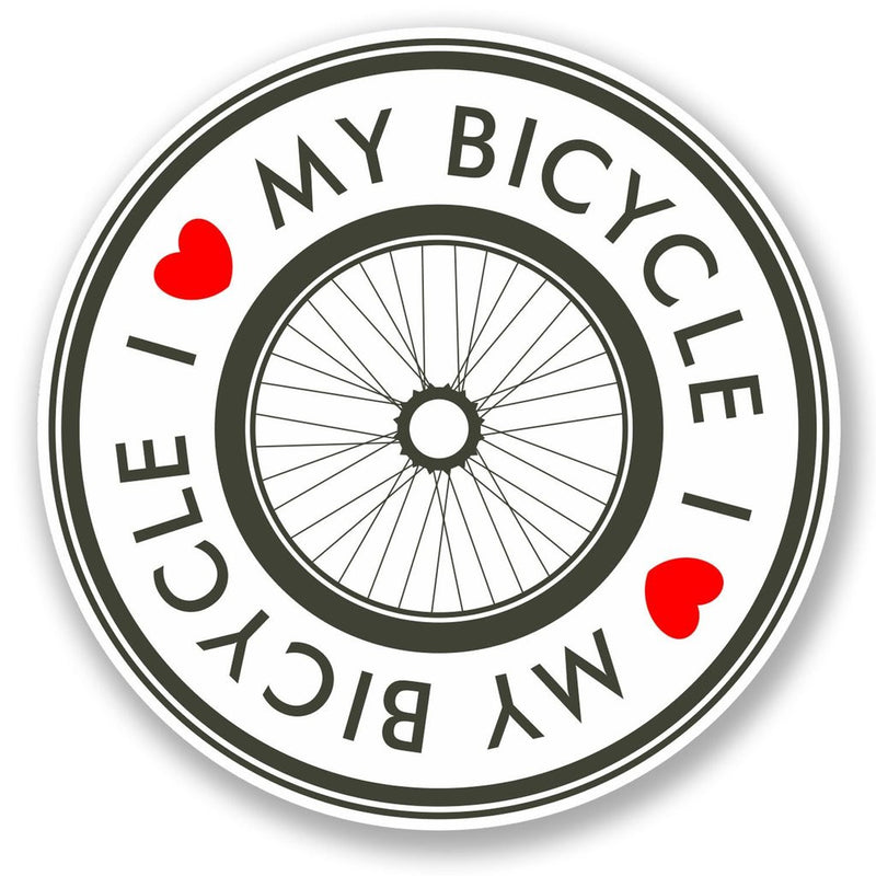 2 x I Love my Bicycle Vinyl Sticker