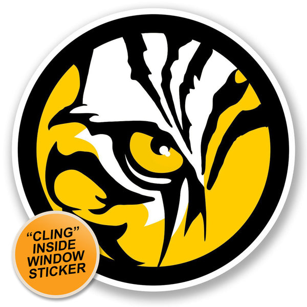 2 x Tiger Lion WINDOW CLING STICKER Car Van Campervan Glass #5476 