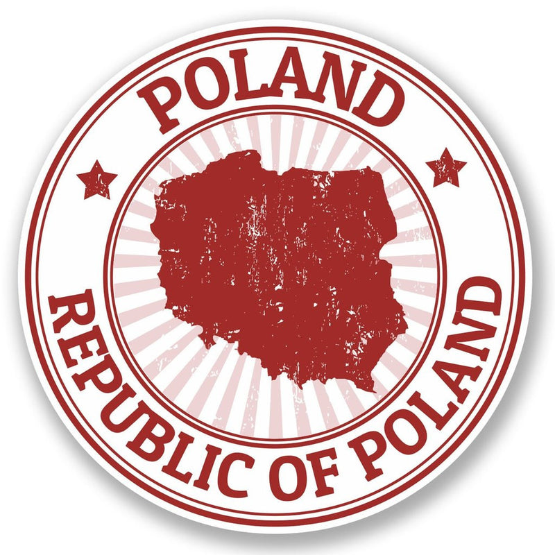 2 x Poland Polish Flag Vinyl Sticker