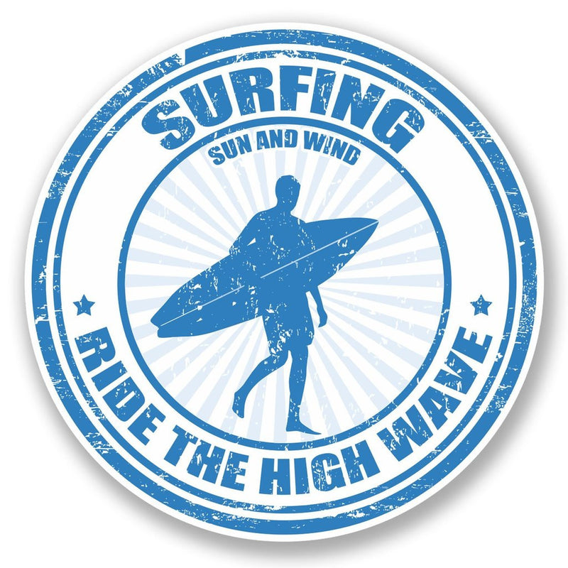 2 x Surfing Vinyl Sticker