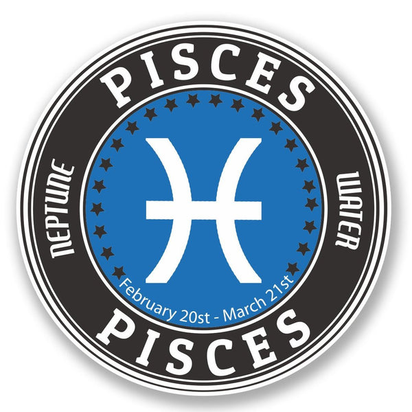 2 x Pisces Zodiac Vinyl Sticker #5492