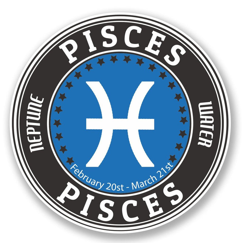 2 x Pisces Zodiac Vinyl Sticker