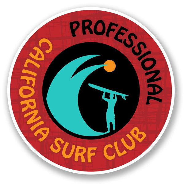 2 x California Surf Club Vinyl Sticker #5506