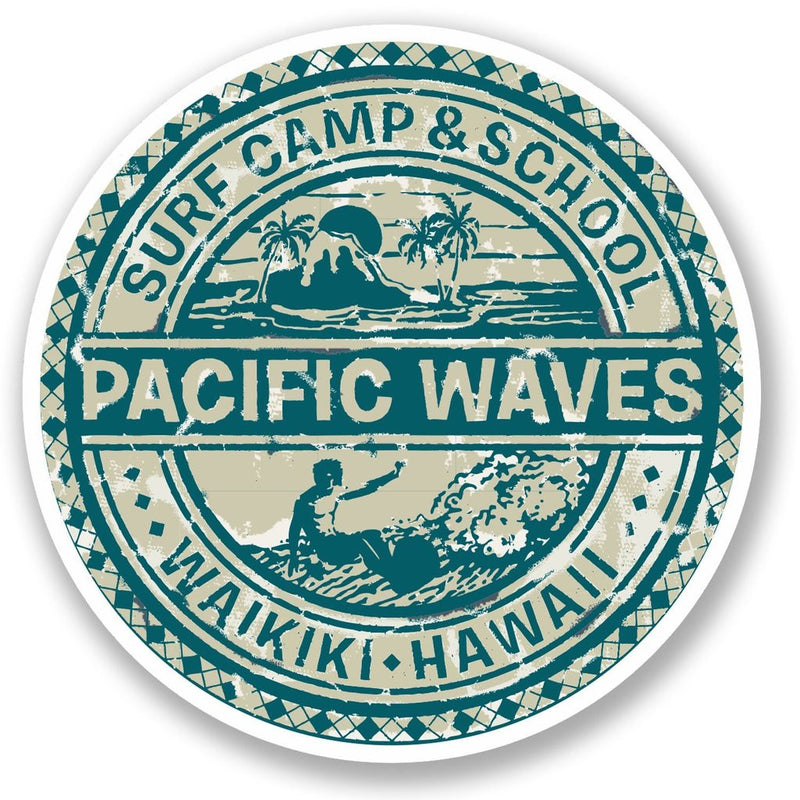 2 x Hawaii Surf Camp Vinyl Sticker
