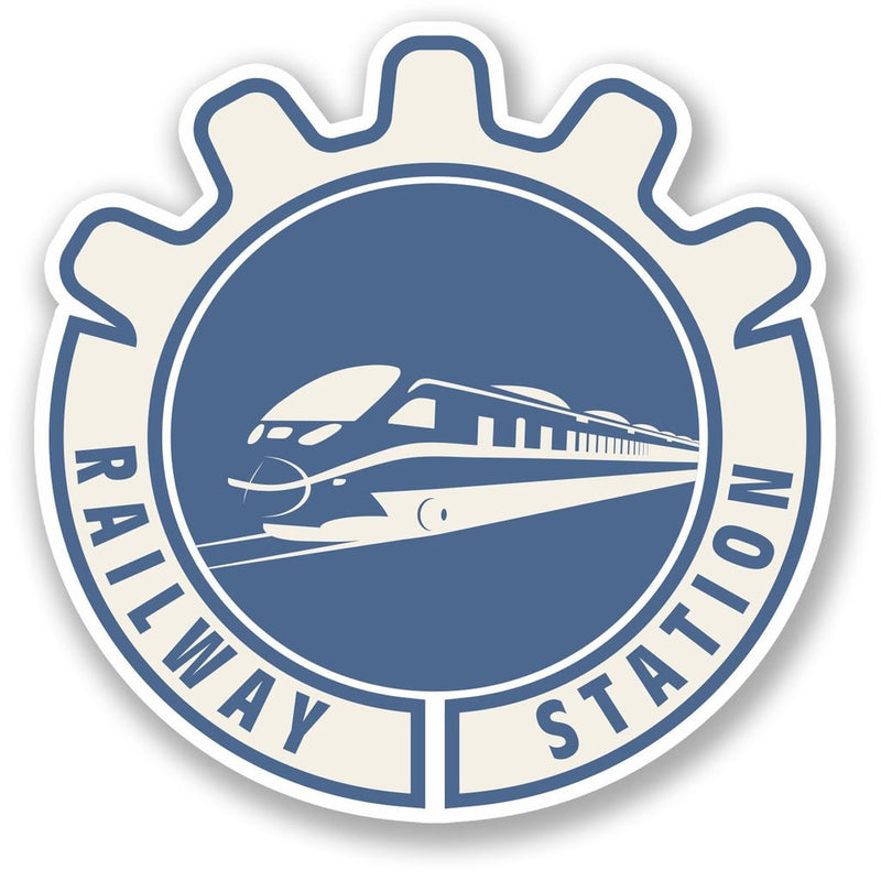 2 x Railway Station Vinyl Sticker