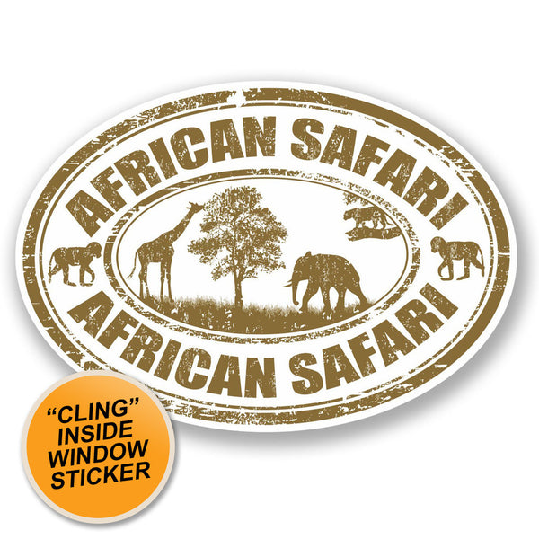 2 x African Safari WINDOW CLING STICKER Car Van Campervan Glass #5530 