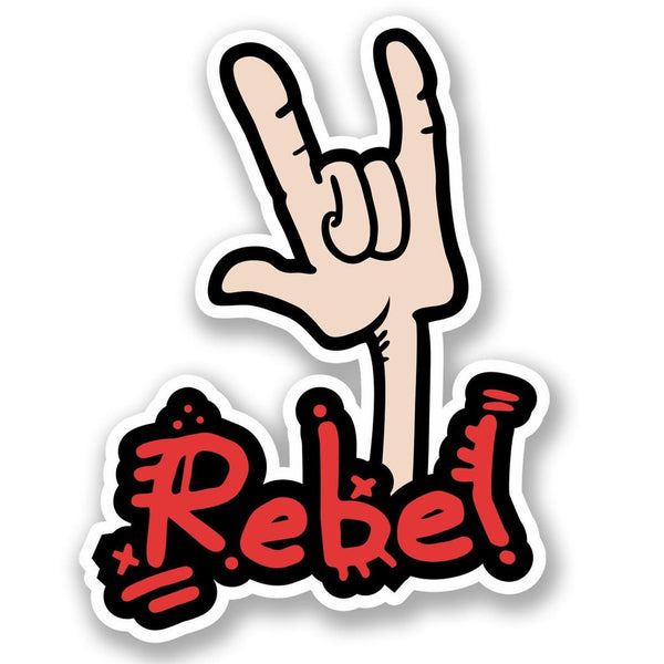 2 x Rebel Rock Hand Vinyl Sticker #5545