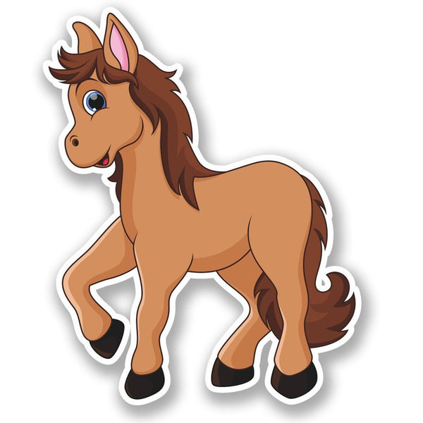 2 x Cute Horse Pony Cartoon Vinyl Sticker #5560