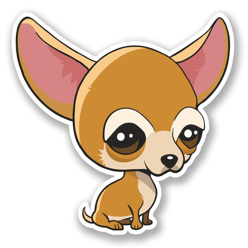 2 x Chihuahua Cartoon Dog Vinyl Sticker