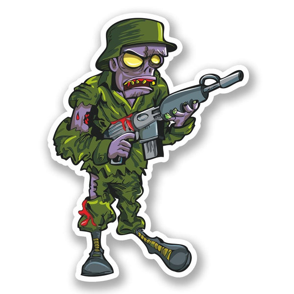 2 x Army Soldier Zombie Vinyl Sticker #5588