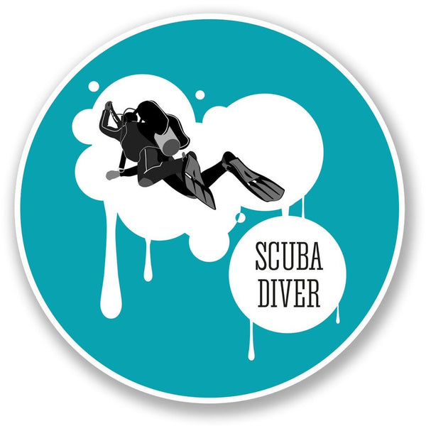 2 x Scuba Diver Vinyl Sticker #5595