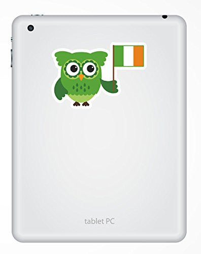 2 x Ireland Owl Irish Flag Vinyl Sticker