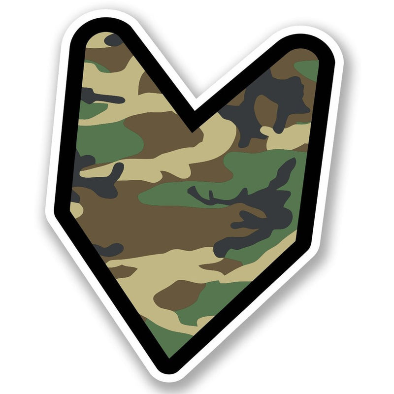 2 x Wakaba Leaf Military Camo Vinyl Sticker