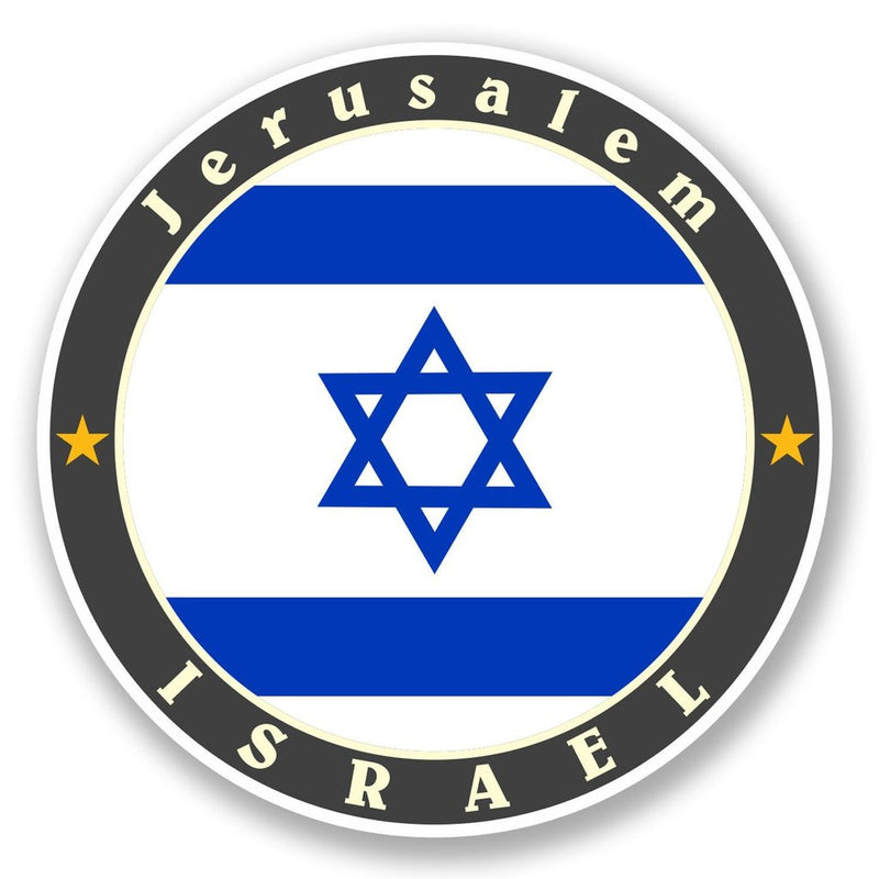 2 x Jerusalem Israel Vinyl Sticker