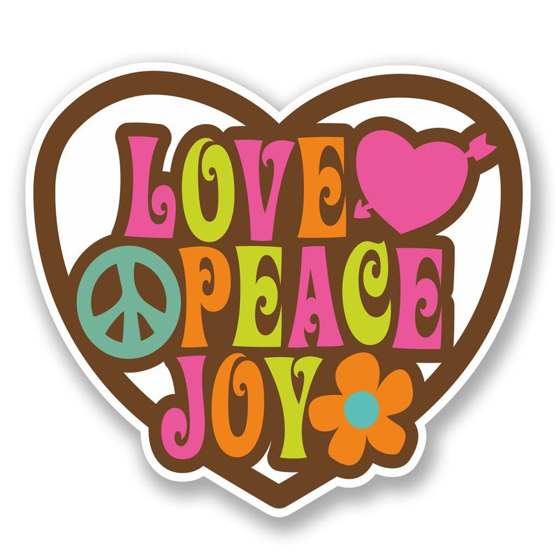 2 x Love Peace Joy Vinyl Sticker