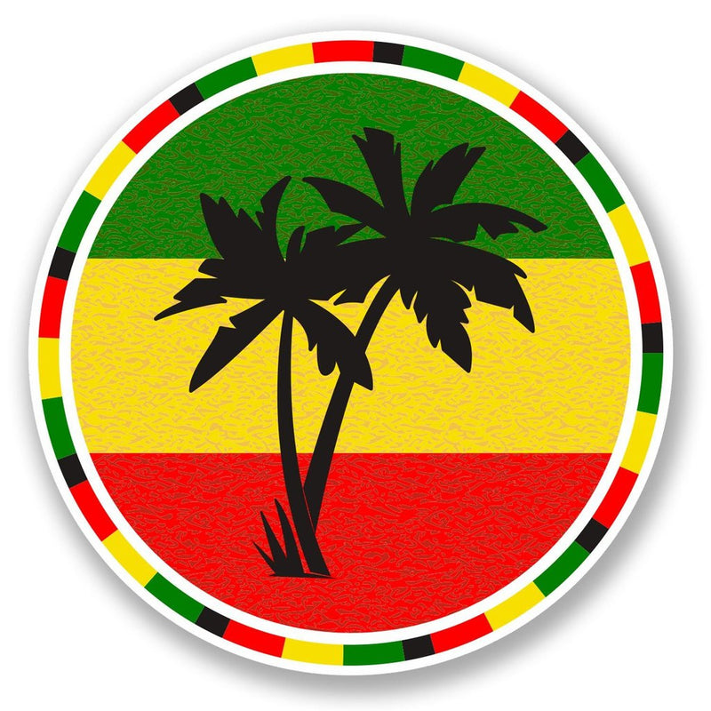 2 x Jamaica Rasta Palm Tree Vinyl Sticker