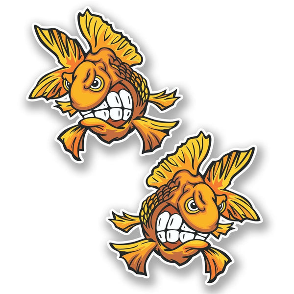 2 x Goldfish Fish Vinyl Sticker #5651