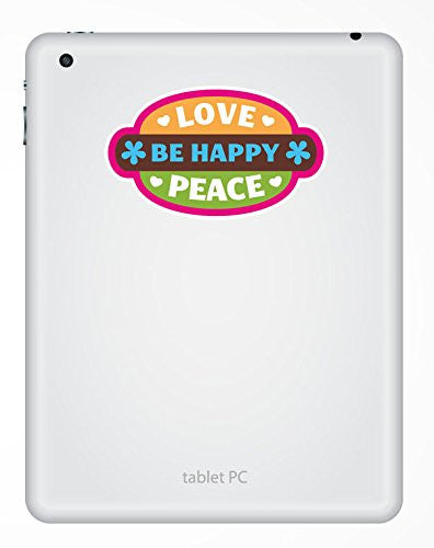 2 x Love Peace Be Happy Vinyl Sticker