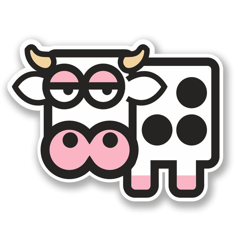 2 x Funny Cow Vinyl Sticker