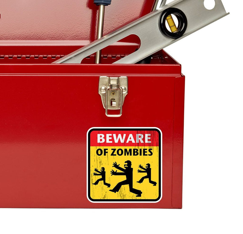 2 x Beware of Zombies Vinyl Sticker
