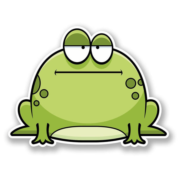 2 x Annoyed Green Frog Vinyl Sticker #5714