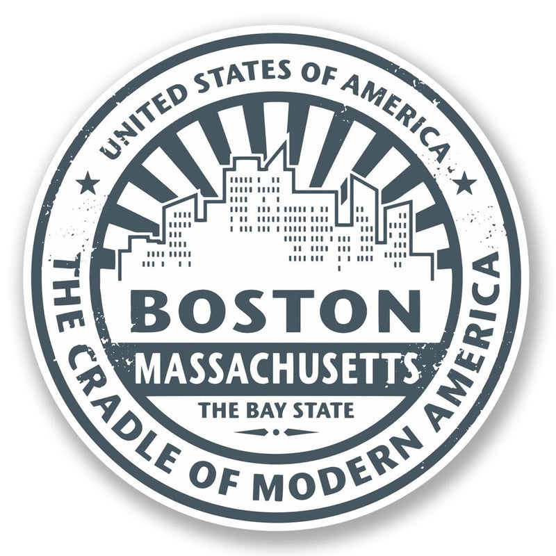 2 x Boston Massachusetts Vinyl Sticker